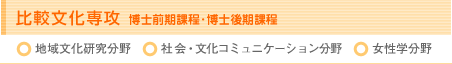 比較文化専攻 博士前期課程・博士後期課程